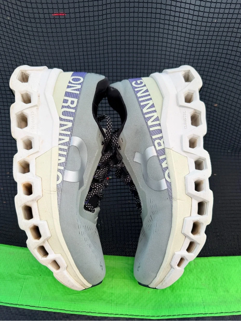 On Running Women’s Light Gray and Black Athletic Running Shoes